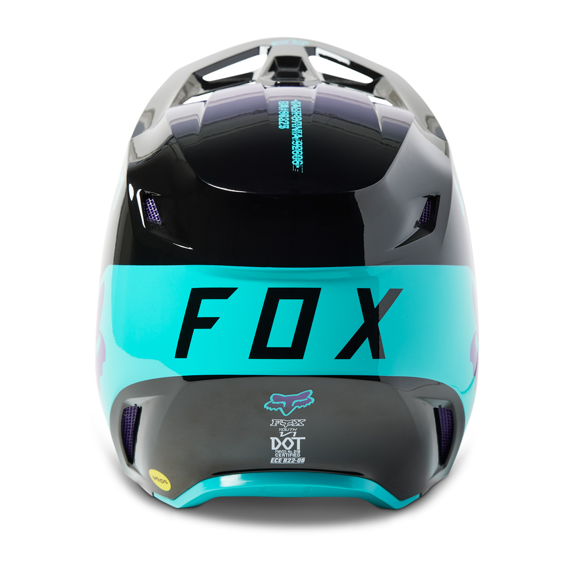 FOX ユース V1 ヘルメット トキシック  YS(頭囲49-51cm)取り外し可能なマウスピース